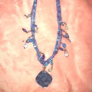 Blue beaded necklace